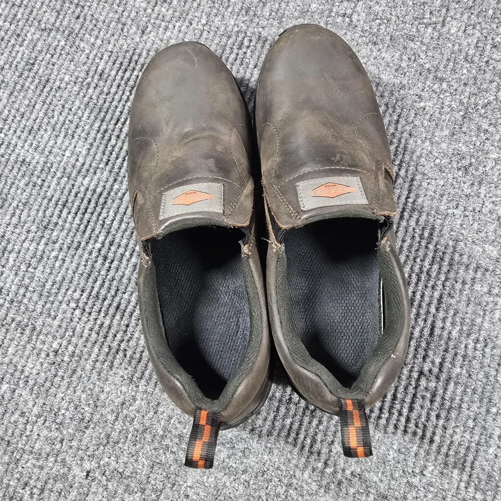 Merrell Jungle Moc Work Shoes Mens Size‎ 8.5 Brown Slip-On Safety Toe J099319